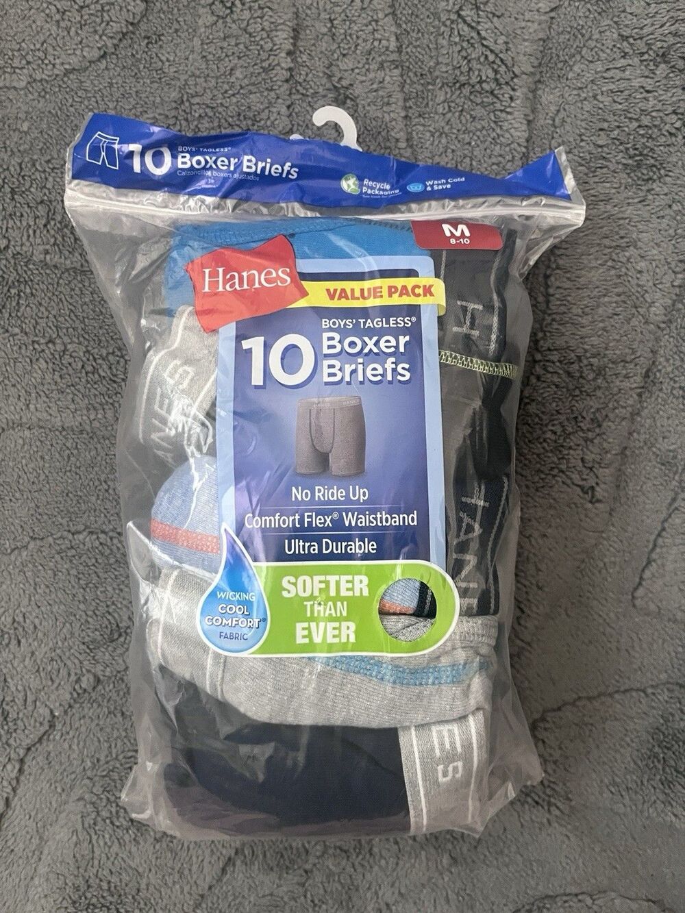 New 10 Pack Boys Boxer Brief Underwear Size Medium